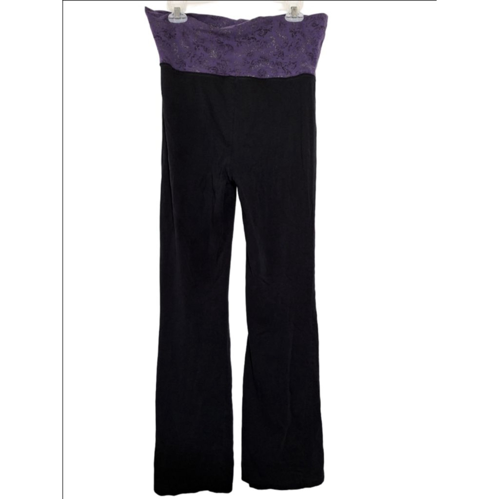 Apt. 9 Leggings S Black Purple Y2K vintage high waist foldover
